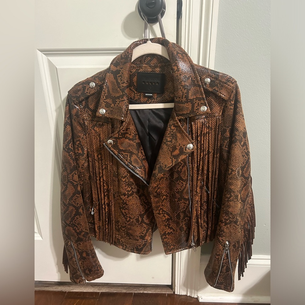 BLANKNYC Fringe Leather Jacket